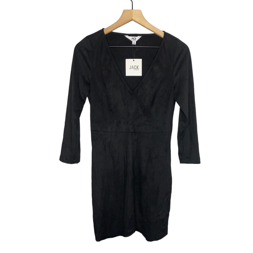Jack By Bb Dakota Black Mini Dress Faux Leather Size Small